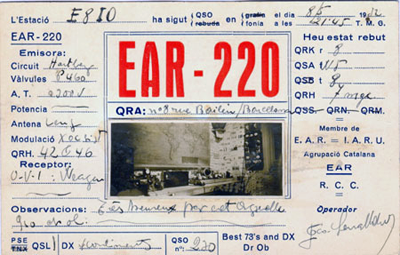  EAR220 - QSL en Català - BARCELONA 